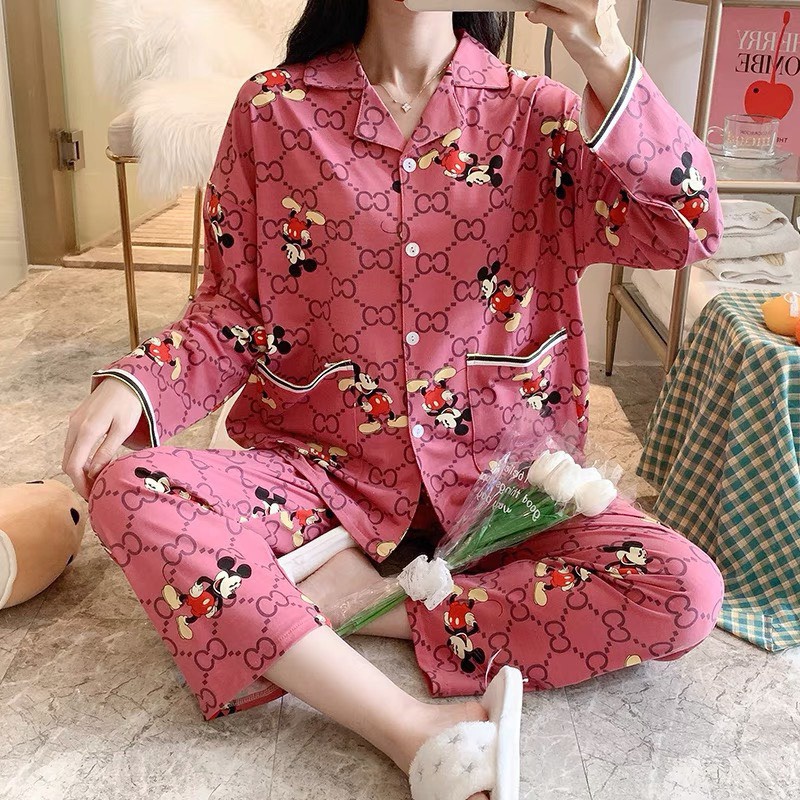 Đồ ngủ pijama dài tay quần áo ngủ mặc nhà nữ lụa cao cấp Lucy Store