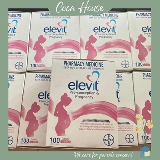 [Tặng 1 chai tinh dầu tràm Huế 100ml] Elevit bầu ❤️FREESHIP❤️ Vitamin tổng hợp elevit bầu 100 viên - Elevit mẫu mới