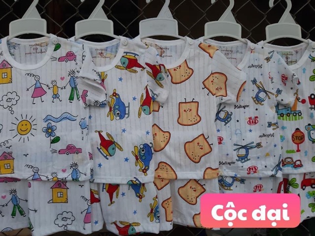 Combo 5 bộ cộc tay giấy size đại cho bé 15_26kg