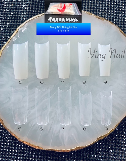 Móng Nối Tip Form Thẳng Lẻ Size.Móng mỏng đẹp bắt keo