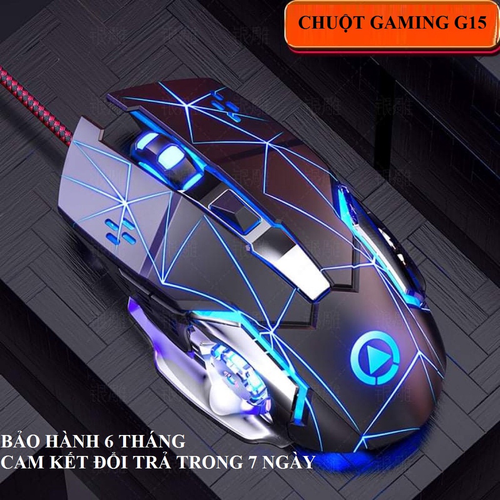 SIÊU PHẨM Chuột máy tính, chuột Gaming G15 có LED đổi màu cực ĐỈNH, Thiết