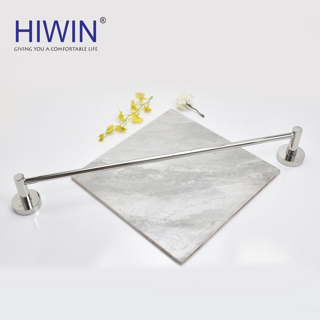 Giá treo khăn, thanh vắt khăn đơn nhà tắm inox 304 mặt gương bóng HIWIN Y-5040
