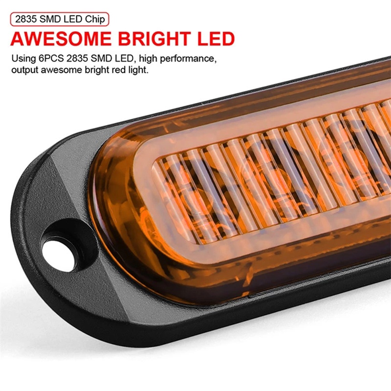 Đèn tín hiệu 6 bóng LED 12-24V chống nước cho xe hơi tùy chọn màu sắc