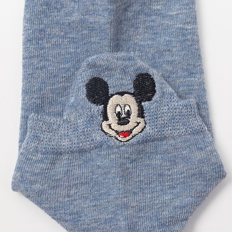 Set 5 Đôi Vớ Cotton Thêu Hình Chuột Mickey Xinh Xắn Dành Cho Nữ
