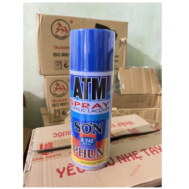 Sơn xịt ATM đủ màu,trắng A200,Bóng A10,Đen nhám A212,sơn xịt xe máy,xe đạp,dụng cụ,gỗ,...