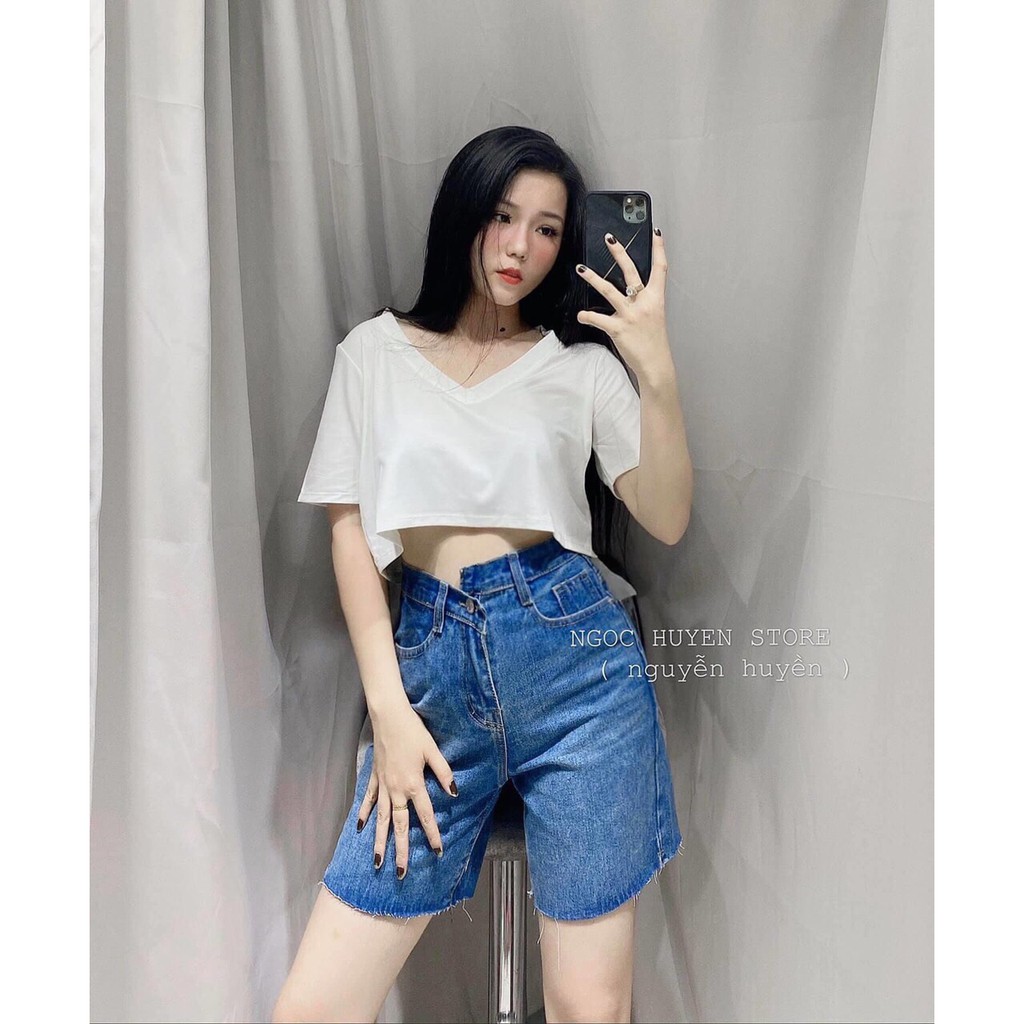 Quần short jean nữ ống rộng Ulzzang MS11YA