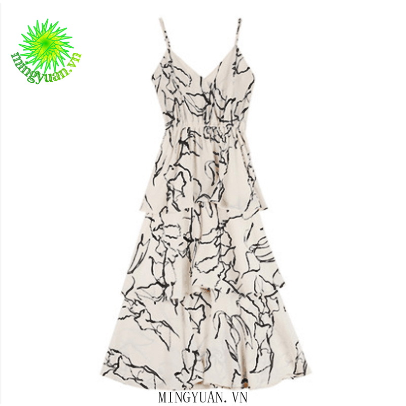 ( Mingyuan ) New chiffon sling print dress