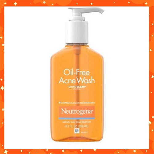 [HÀNG MỸ]  Sữa Rửa Mặt Gel Dành Cho Da Dầu Mụn Neutrogena Oil-Free Acne Wash 269ml