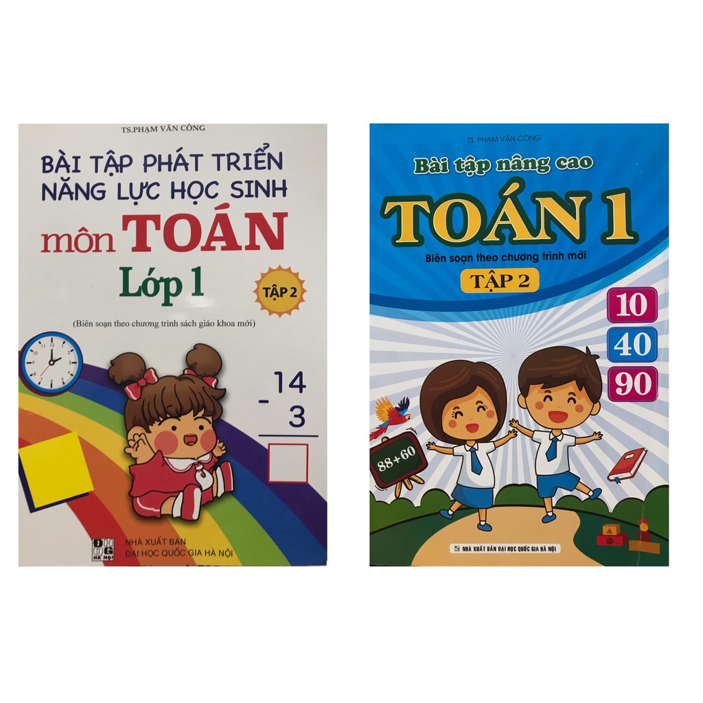 Sách - Combo bài tập phát triển năng lực học sinh môn toán lớp 1 tập 2 + Bài tập nâng cao toán lớp 1 tập 2