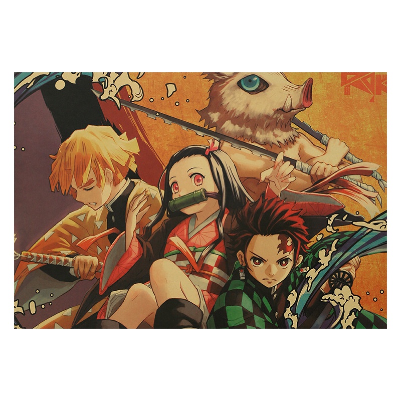 Áp phích treo tường hình Tanjirou anime Demon Slayer 50.5*35CM