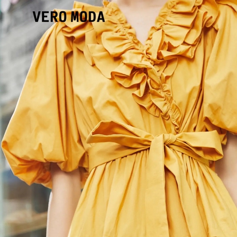 Váy đầm tay siêu phồng dún bèo xếp ly nhiều tầng - Vero Moda cá tính phong cách tiểu thư