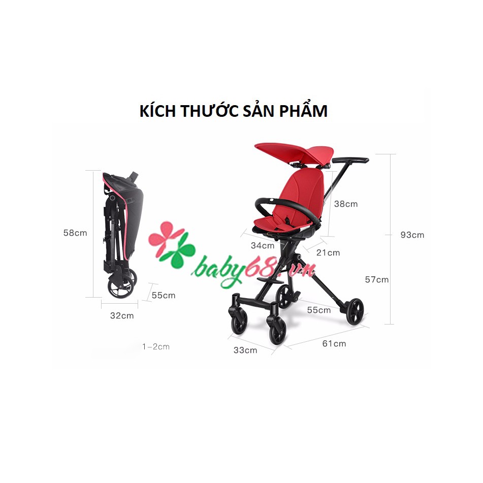 Xe đẩy 2 chiều cao cấp Joovy Qatta S113 nhiều màu