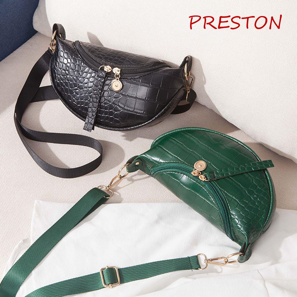 Preston Ba Lô Đeo Vai Hình Bán Nguyệt Họa Tiết Da Cá Sấu Nhỏ Gọn Dễ Phối Đồ Cho Nữ
