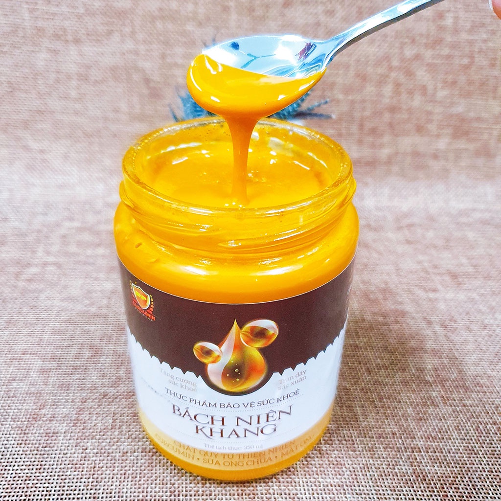 Thực phẩm chức năng Bách niên khang BANIPHAR Chiết xuất Curcumin tinh bột nghệ nguyên chất và sữa ong chúa lọ 350ml