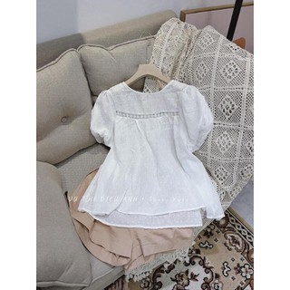 Set áo thô boi chấm tay bồg 2 lớp