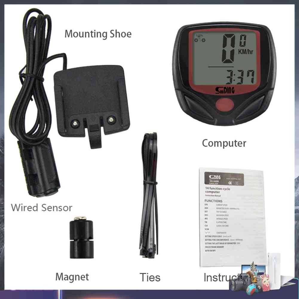 Đồng Hồ Đo Tốc Độ Xe Đạp SUNDING 548B Màn Hình LCD
