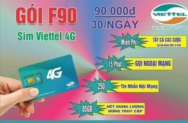 SIM F90 NGHE GỌI VÀ VÀO MẠNG MIỄN PHÍ 30 NGÀY