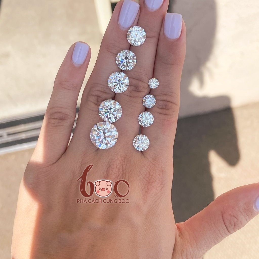 Kim cương nhân tạo Mỹ Moissanite nước D, độ sạch: FL Thử bút lên vạch đỏ