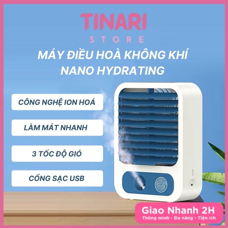 Quạt Tích Điện Điều Hoà Hơi Nước Để Bàn 3 Tốc Độ Gió Cao Cấp