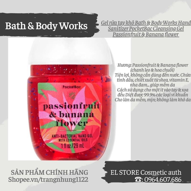 [BILL US - EL STORE] Nước Rửa Tay khô Bath & Body Work (BBW) khử mùi 29ml (săn sale mỹ kéo ảnh xem bill)