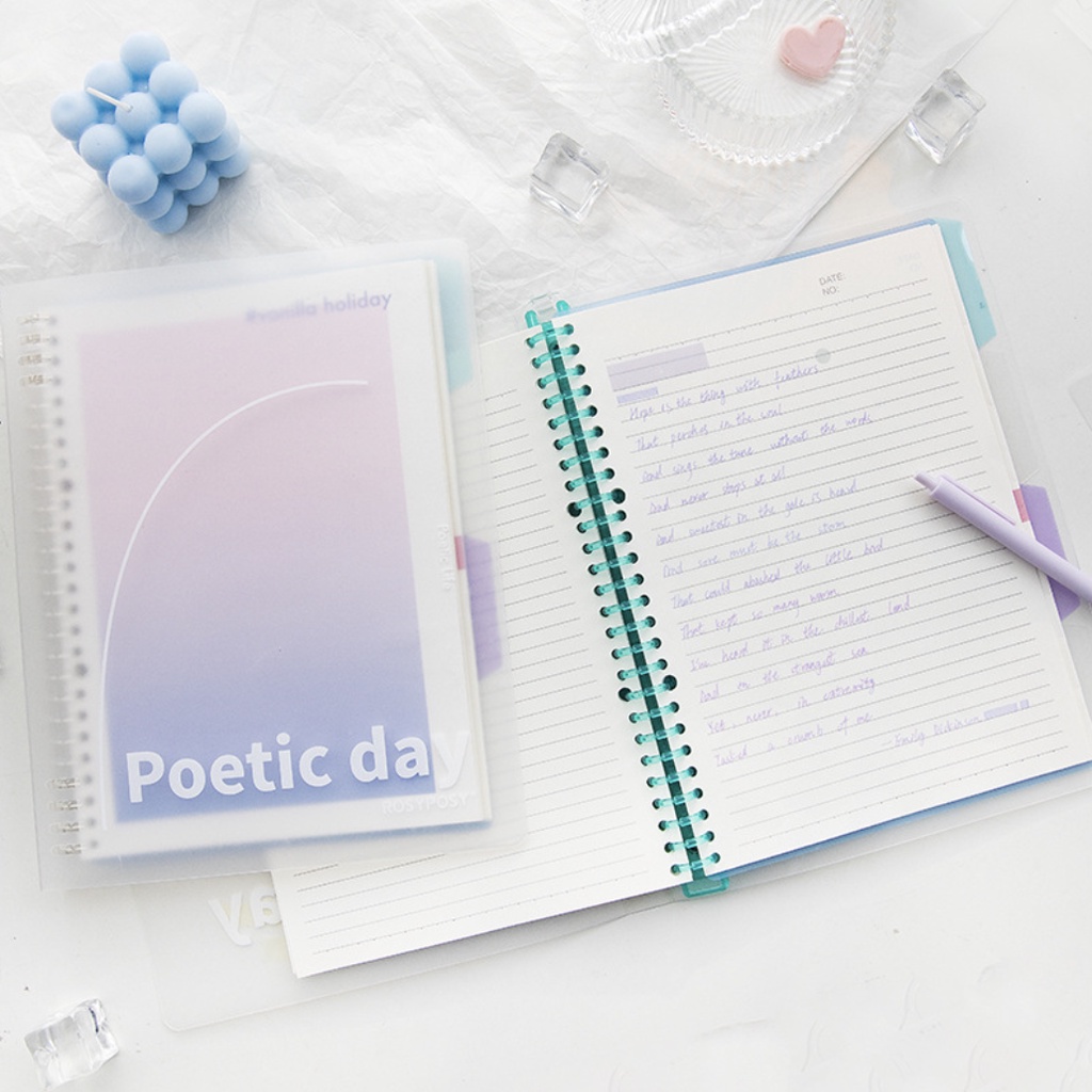 [POETIC DAY series] Sổ binder còng nhựa màu bìa cứng size A5/B5