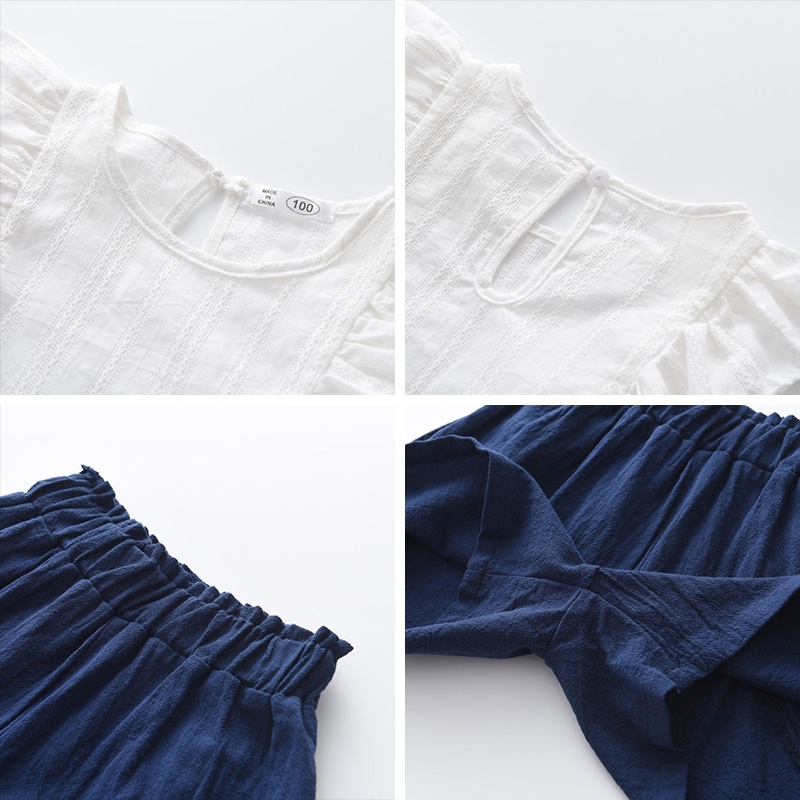 Bộ áo voan không tay in hoa + quần ngắn BEAR LEADER thời trang mùa hè cho bé gái 3-7 tuổi