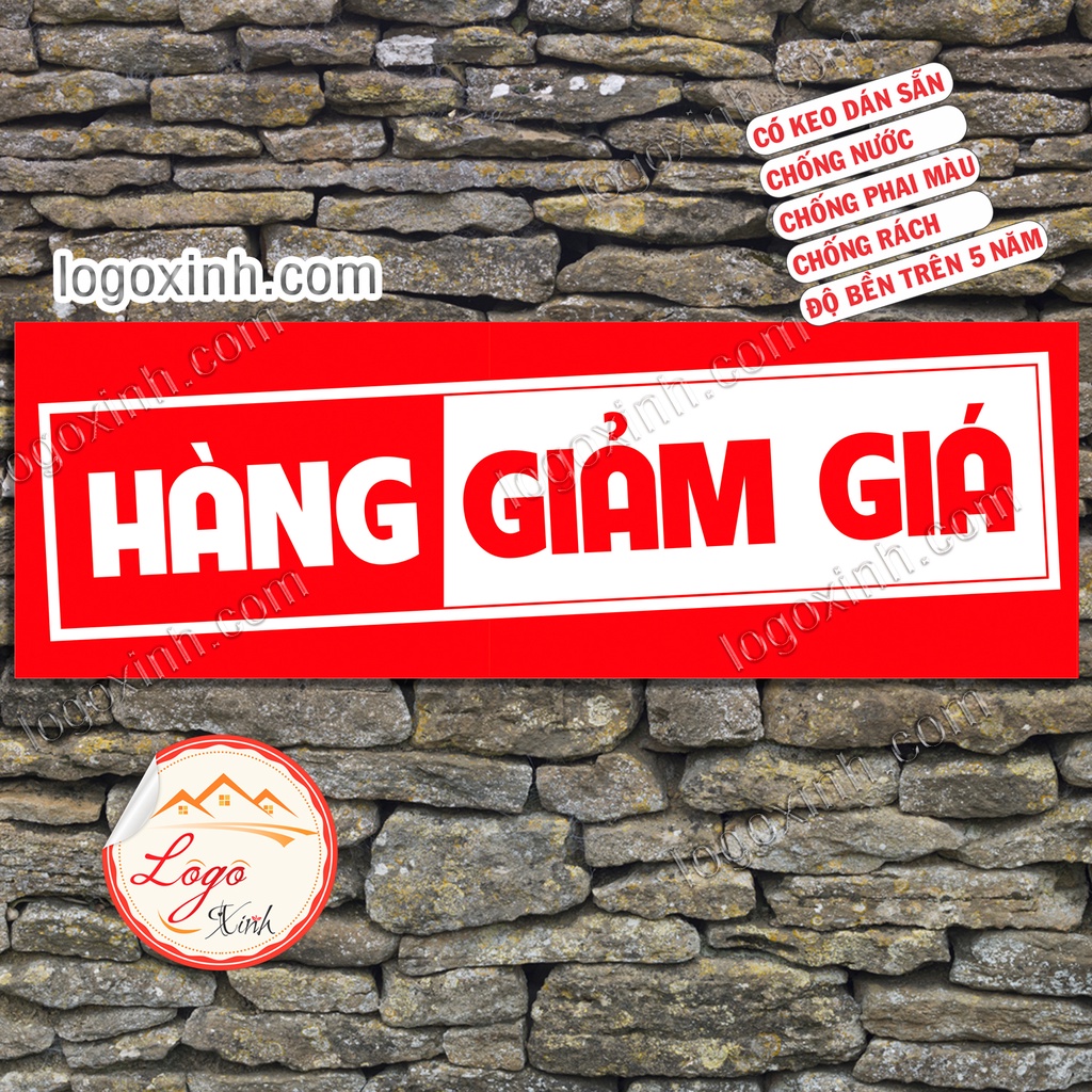 Logo Sticker Hàng Giảm Giá Sale Nhiều Kích Cỡ, Chất Liệu Decal Dán Trực Tiếp Dùng Cho Hàng Quán, Shop, Quầy Bán Hàng