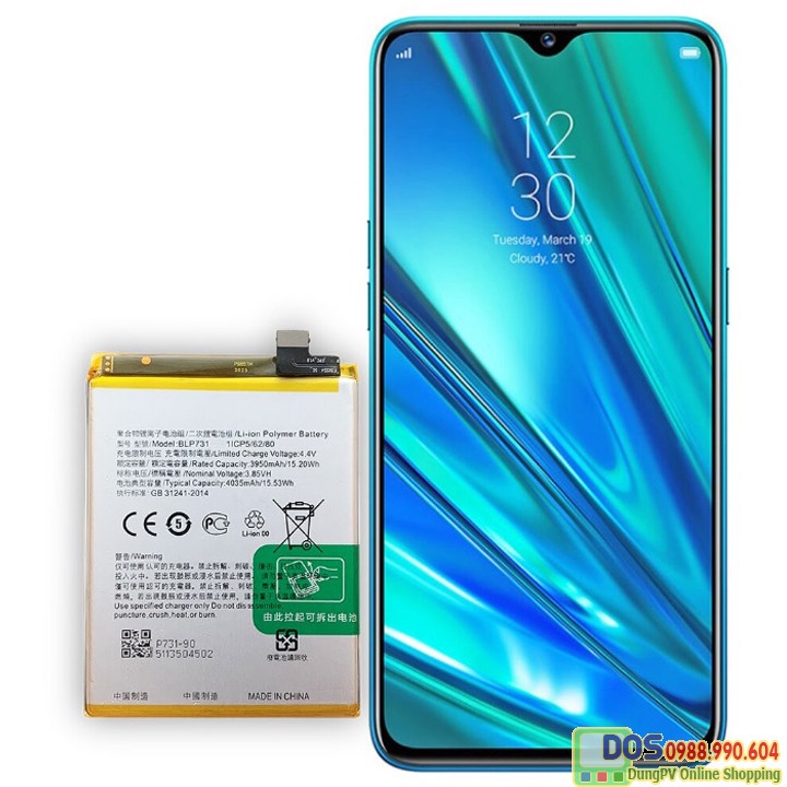 Thay pin điện thoại realme 5 pro uy tín, pin realme 5 pro
