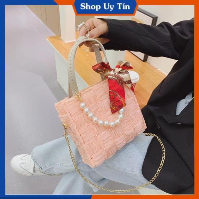 [ FREESHIP 50K ] Túi Xách Handmade Tự Đan Ruy Băng - Phụ Kiện Đan Túi