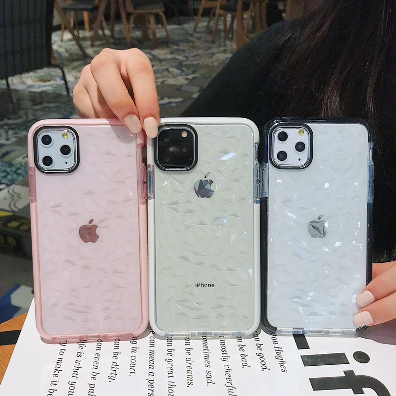 Ốp lưng iphone Viền màu chống trượt, chống va đập có vân 11 promax