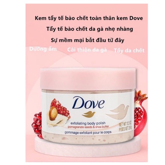 Tẩy da chết toàn thân Dove Exfoliating Body Polish dưỡng ẩm mịn màng 298g | BigBuy360 - bigbuy360.vn
