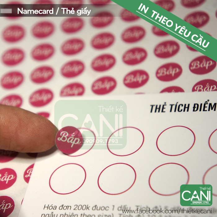 100 cái In theo yêu cầu Tem in logo Nhãn dán đánh dấu thẻ tích điểm Sticker Decal giấy