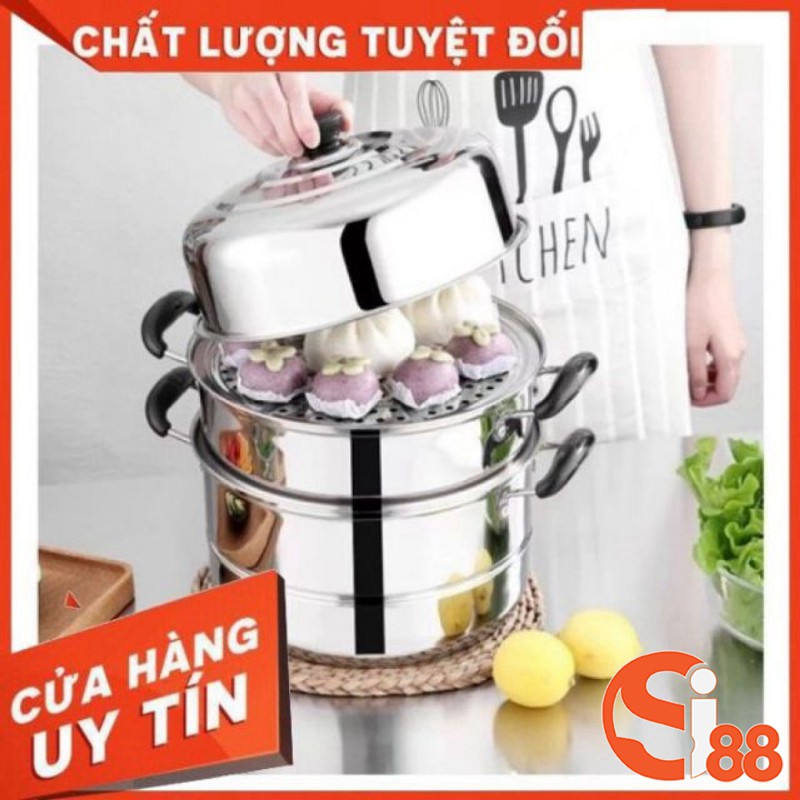 Nồi hấp 3 tầng inox hàng đẹp tiện lợi cho gia đình GD270