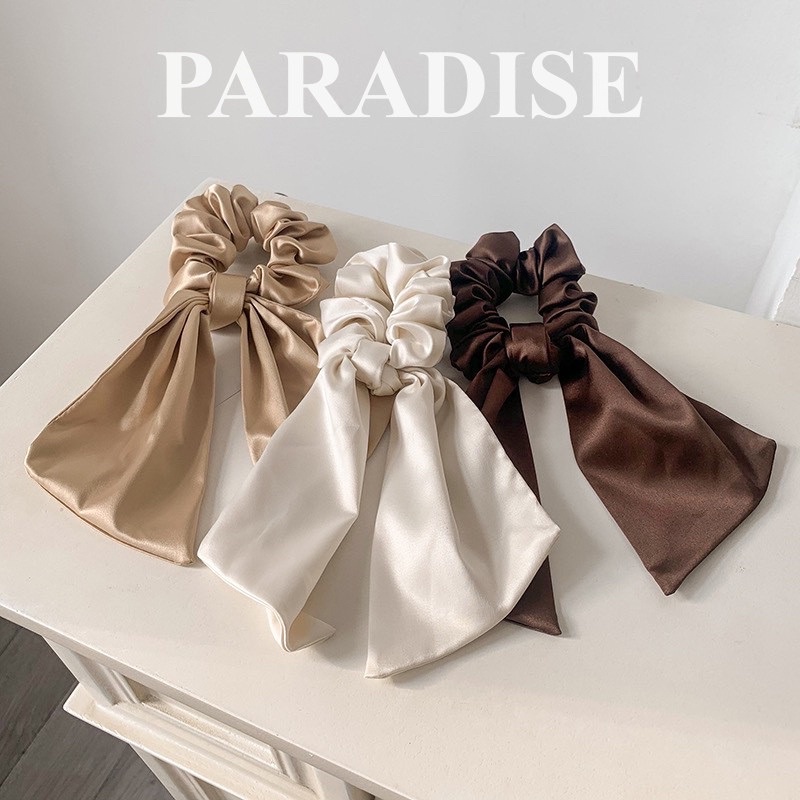 Cột tóc nơ vải màu cơ bản phong cách vintage hàn quốc shoes paradise ct3
