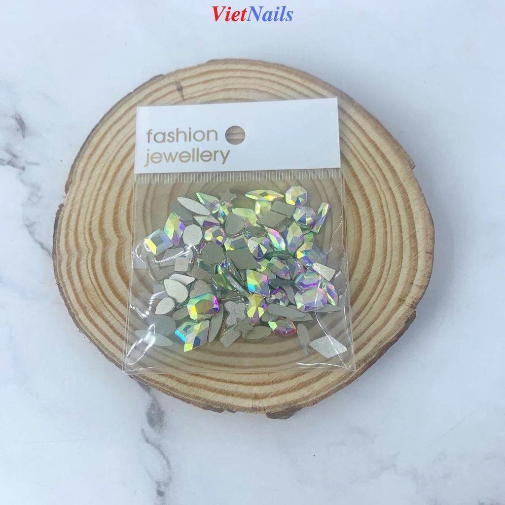 Bịch 20 viên đá khối chân bằng gắn móng 6 màu khác nhau