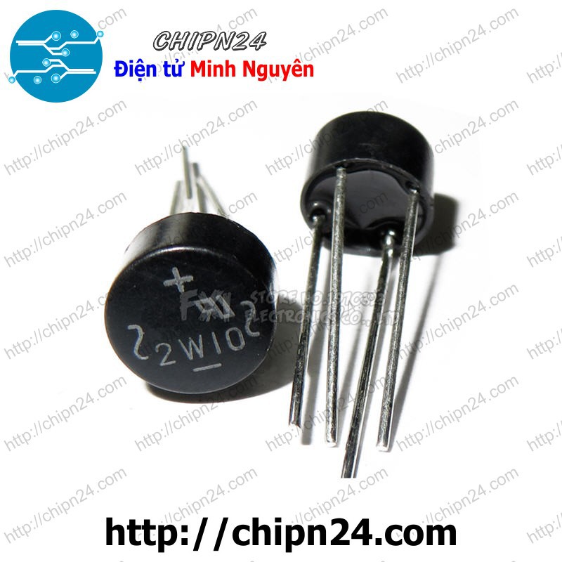 [4 CON] Cầu Diode 2A 1000V 2W10 (2A tròn)