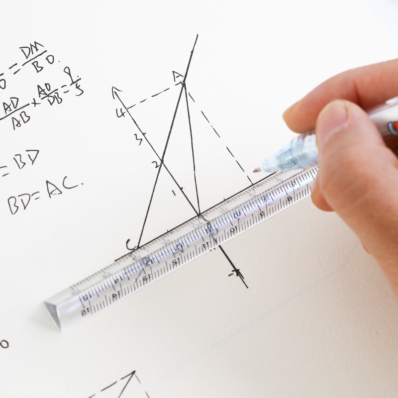 Thước đo trong suốt khối tam giác đơn giản cho văn phòng trường học