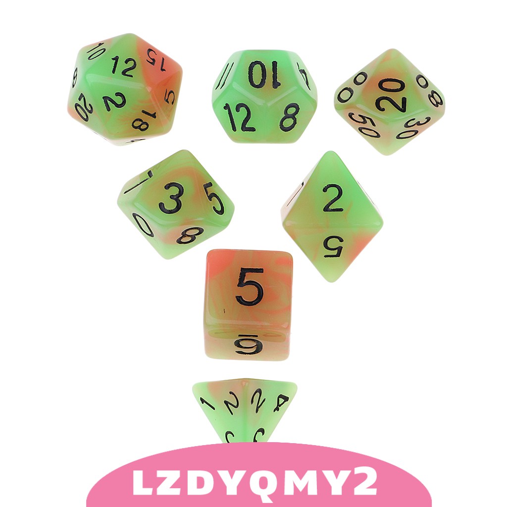 7 Xúc Xắc Đa Diện D4-D20 Cho Dnd Rpg Mtg Board Game # 1