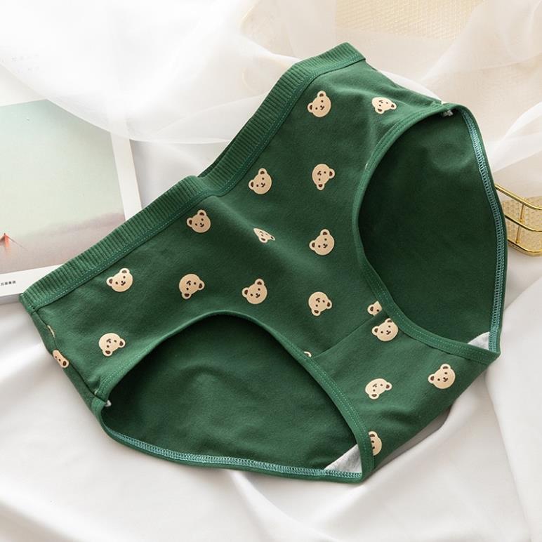 [Giá sỉ] Quần Lót Cotton Cute Tông Xanh Lá Hoạ Tiết Dễ Thương Mới