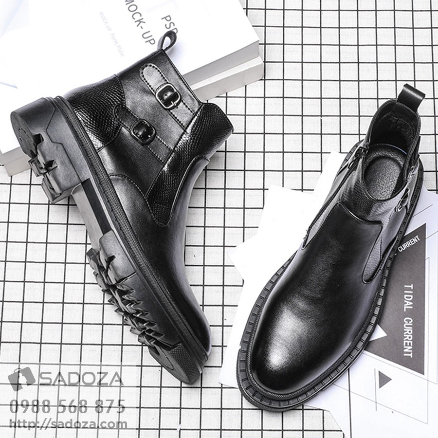 Giày Boot Nam Da Bò - FREESHIP - Giày Nam Cổ Cao Xuất Khẩu Âu Mỹ Thời Thượng GNK158 | BigBuy360 - bigbuy360.vn