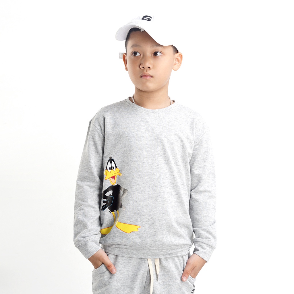 Áo nỉ bé trai SAYME nỉ thu đông cotton da cá mềm mịn dày dặn ấm áp in hoạt hình dễ thương BCSI0009-10