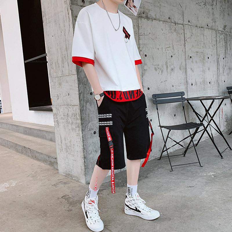 Bộ Quần Áo Thun Nam EGAND E - UP Quần Phối Dây Chữ Cá Tính Thời Trang SET NAM 9000038 | BigBuy360 - bigbuy360.vn