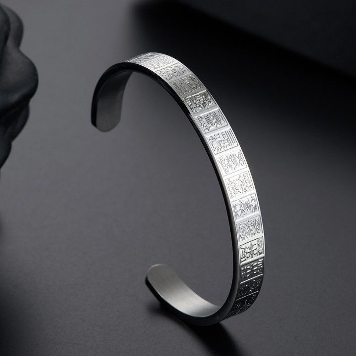 Vòng Tay Nam Khắc Kim Quang Chú Titan Ko Rỉ TT 2007