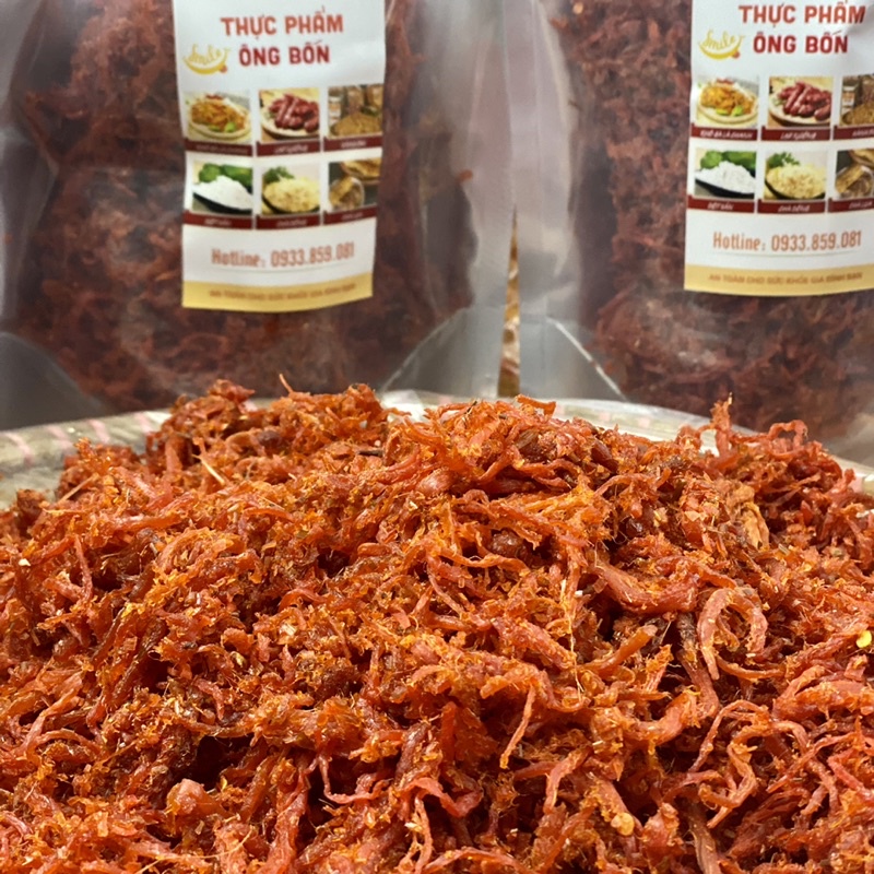 Bò Xé Sợi ÔNG BỐN - Heo Giả Bò Loại Ngon, Bò Sợi Đỏ Trộn Bánh Tráng