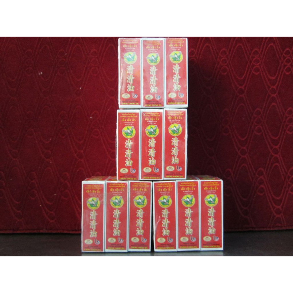 1 lốc 12 chai dầu lăn cheng cheng xanh đỏ tùy chọn