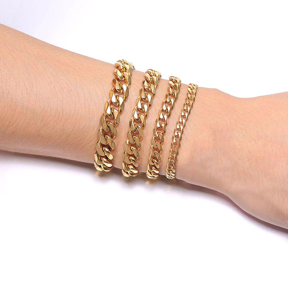 Vòng Tay Curb Cuban Dạng Xích Cho Nam|Phụ Kiện Tông Màu Thời Trang Tiện Dụng