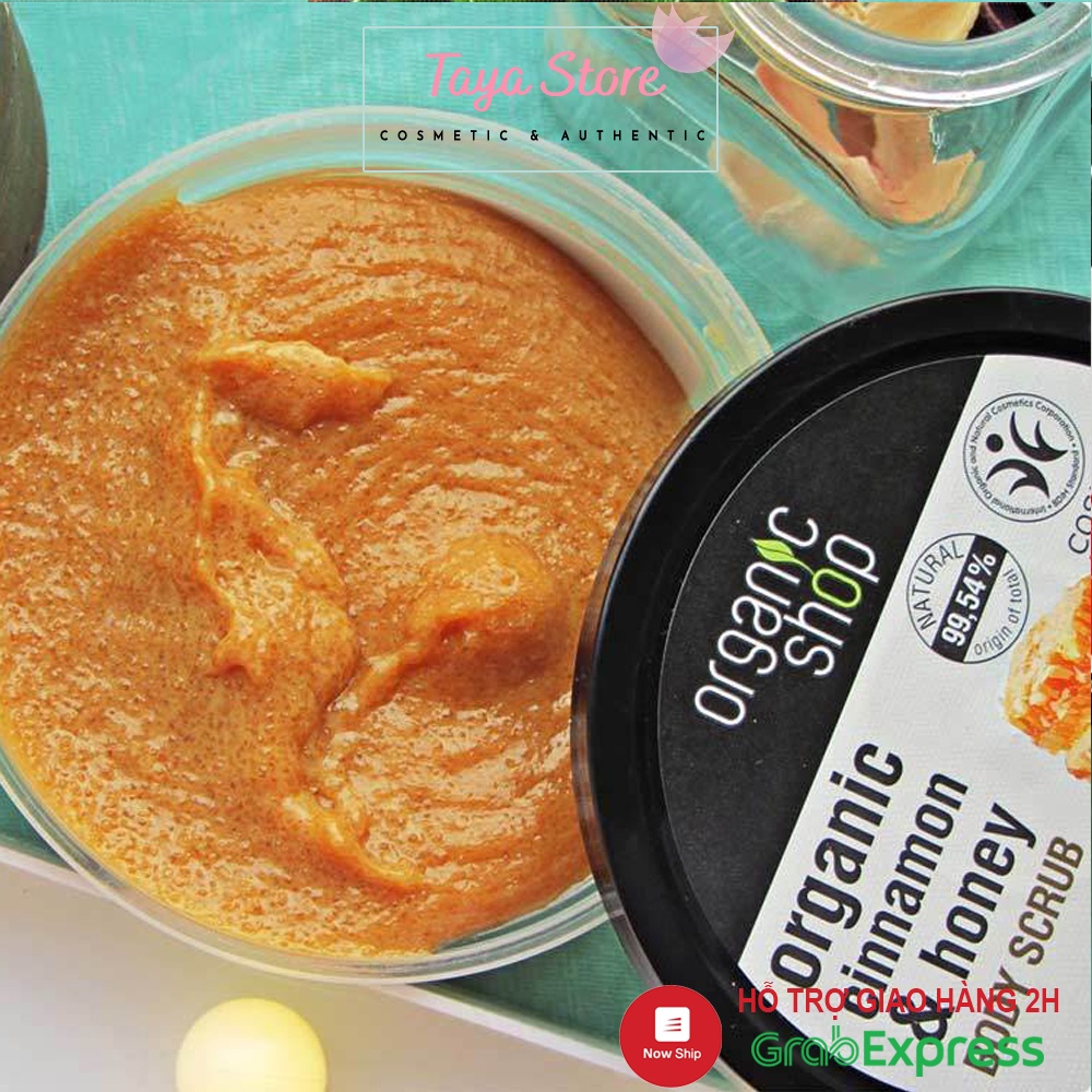 Tẩy da chết body Organic Shop Hương Mật Ong Quế, Hoa Hồng và Cỏ Chanh Body Scrub 250ml Made in EU Estonia | BigBuy360 - bigbuy360.vn