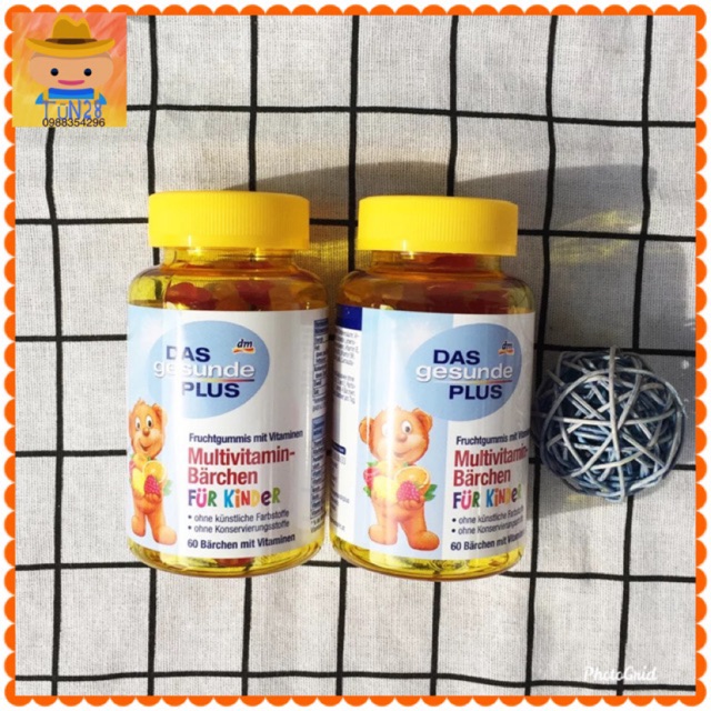 Kẹo gấu Das Gesunde Plus Multivitamin Barchen Fur Kinder 60 viên