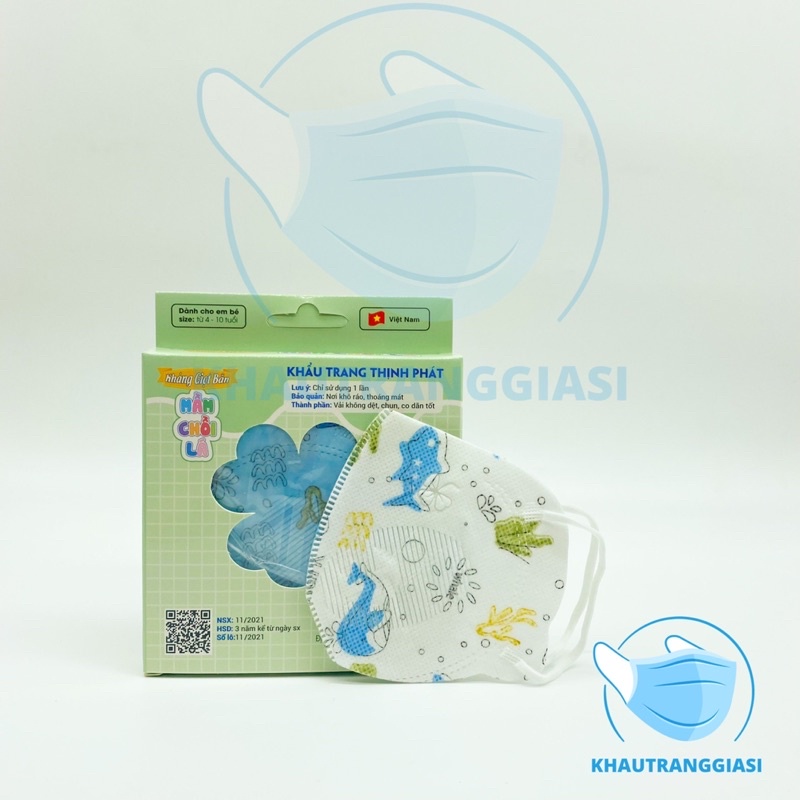 (Combo 10c) Khẩu trang 4D Mầm Chồi Lá Thịnh Phát cho bé 4 đến 8 tuổi