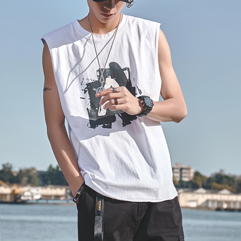 Áo Thun Sát Nách Thể Thao In Chữ Đơn Giản Thiết Kế Thoáng Khí Nhanh Khô Thời Trang Cho Nam 6 Màu Lựa Chọn